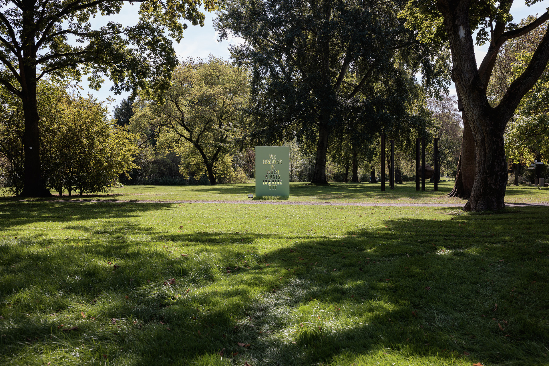 WE BREATHE IN WHEN PLANTS BREATHE OUT, permanent public sculpture, Umweltskulpturenpark, Insel Grafenwerth, Bad Honnef, 2026