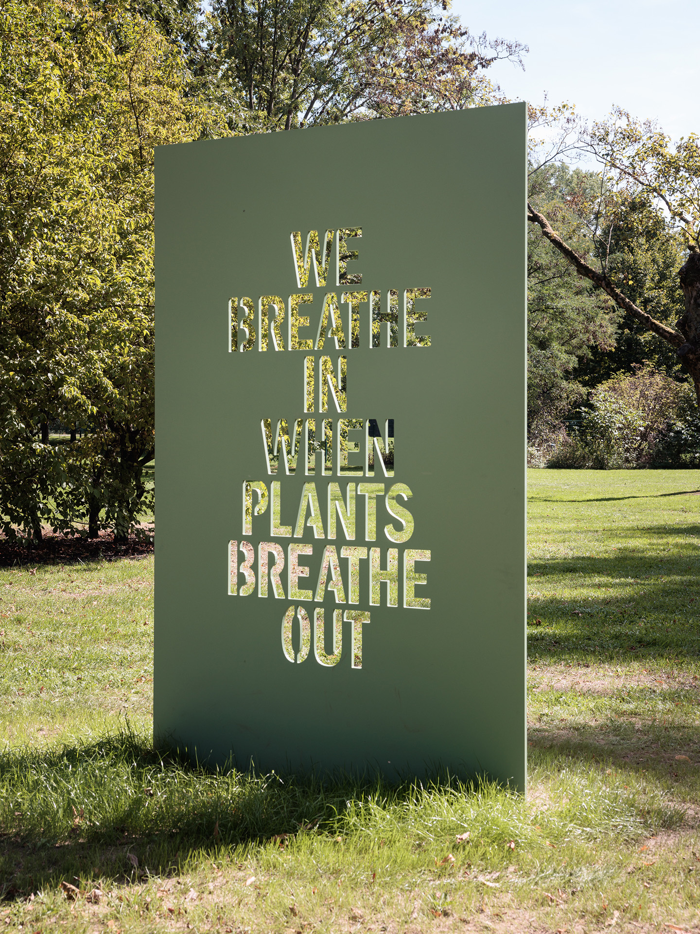 WE BREATHE IN WHEN PLANTS BREATHE OUT, permanent public sculpture, Umweltskulpturenpark, Insel Grafenwerth, Bad Honnef, 2026